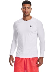 Longsleeve treningowy męski Under Armour UA Hg Armour Fitted Ls - biały