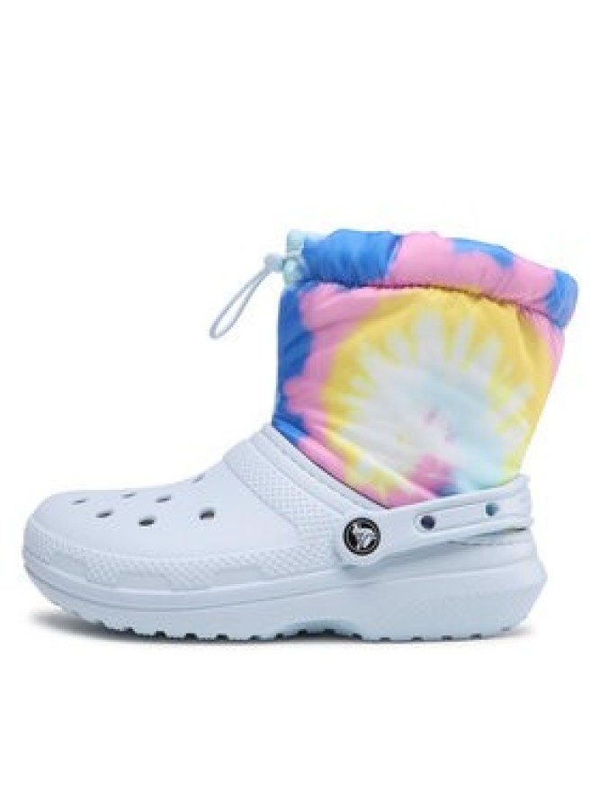 Crocs Śniegowce Classic Lined Neo Puff Tie Dye 207328 Błękitny