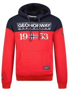 Geographical Norway Bluza "Greg" w kolorze czerwono-granatowym rozmiar: L