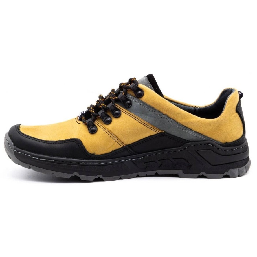 Olivier Męskie buty trekkingowe skórzane 292GT żółte