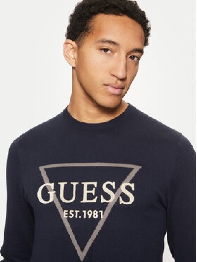 Guess Sweter M5RR02 Z3KI1 Granatowy Regular Fit