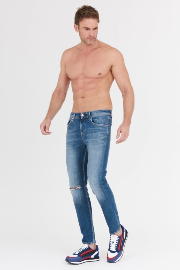 7 FOR ALL MANKIND Niebieskie męskie jeansy SLIMMY TAPERED