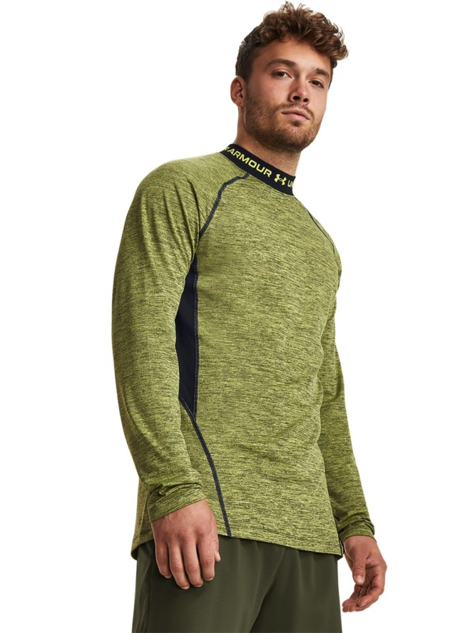 Longsleeve treningowy męski Under Armour UA CG Armour Twist Mock - żółty