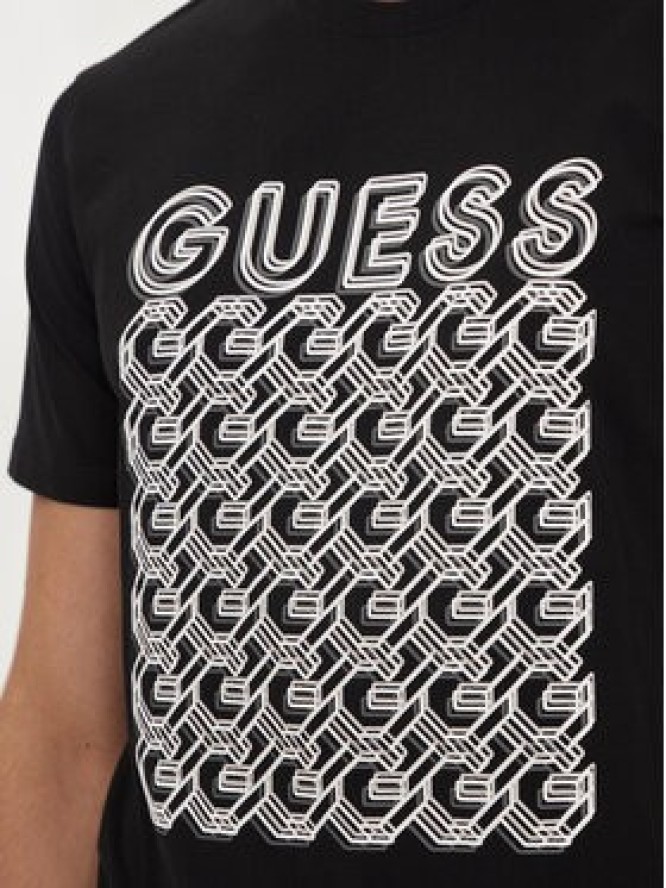 Guess T-Shirt M4YI29 J1314 Czarny Slim Fit