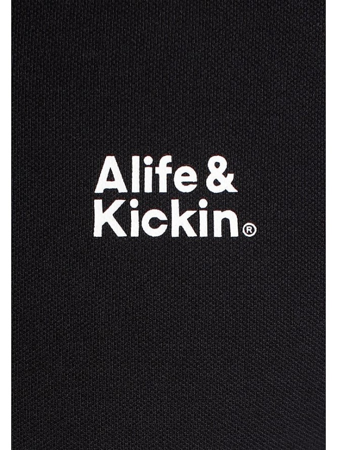 alife and kickin Koszulka polo w kolorze czarnym rozmiar: S