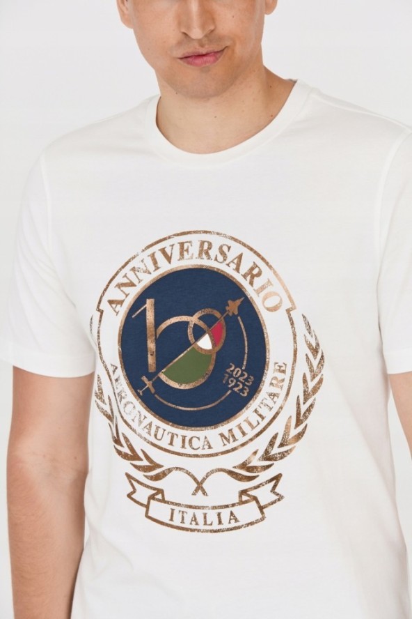 AERONAUTICA MILITARE Biały t-shirt męski