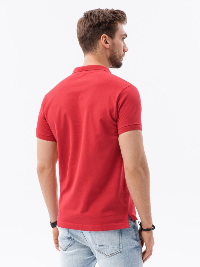 Koszulka męska polo z dzianiny pique - czerwony V22 S1374 - XXL