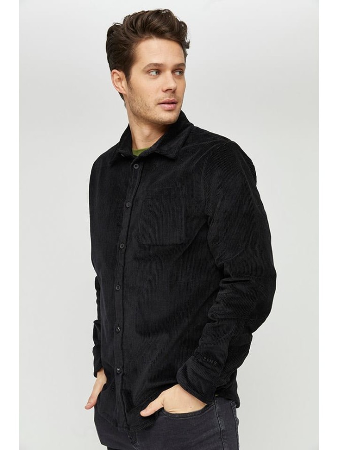 MAZINE Koszula sztruksowa "Matlock" w kolorze czarnym rozmiar: XL