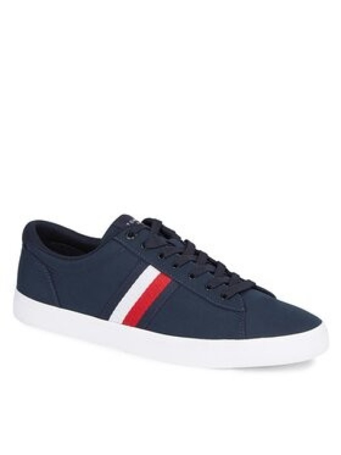 Tommy Hilfiger Tenisówki Iconic Vulc Stripes Mesh FM0FM05072 Granatowy