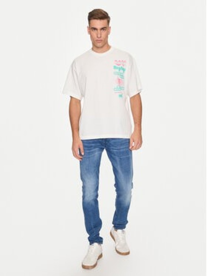 Replay T-Shirt MMG334.000.23454 Biały Oversize