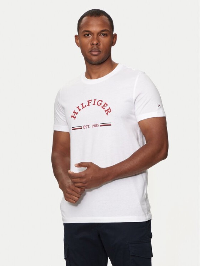 Tommy Hilfiger T-Shirt Arch MW0MW35466 Biały Slim Fit