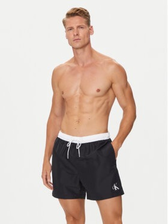 Calvin Klein Swimwear Szorty kąpielowe KM0KM01051 Czarny Regular Fit