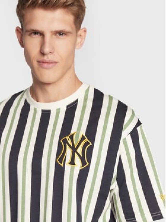 New Era T-Shirt New York Yankees Heritage Stripe 60284645 Kolorowy Oversize