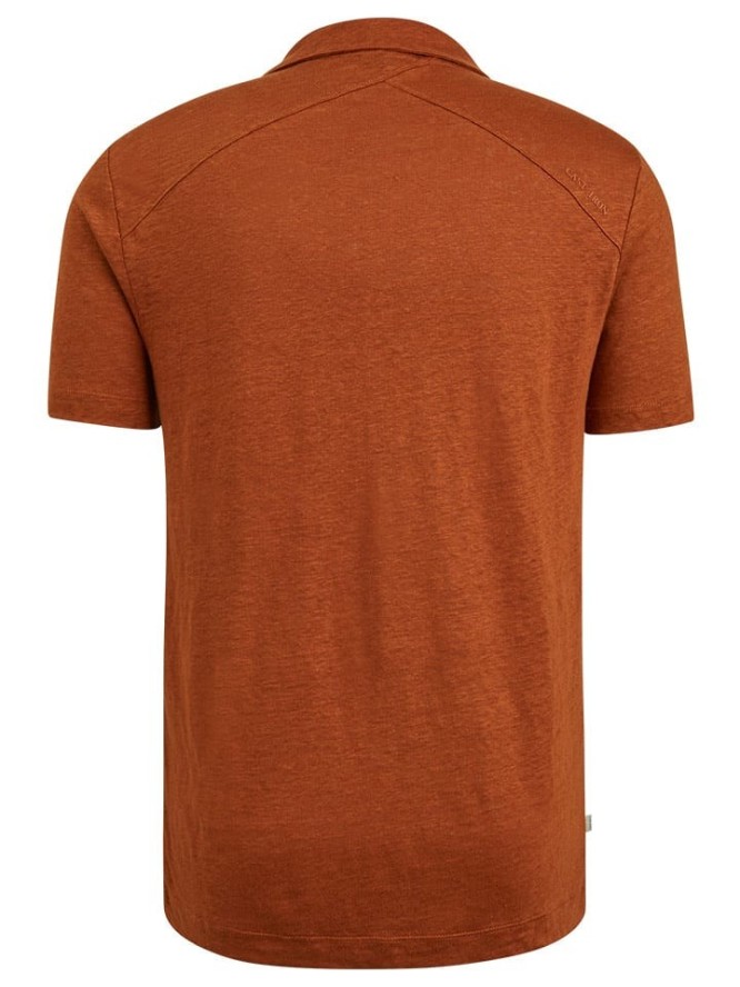 CAST IRON Lniana koszulka polo w kolorze pomarańczowym rozmiar: XL