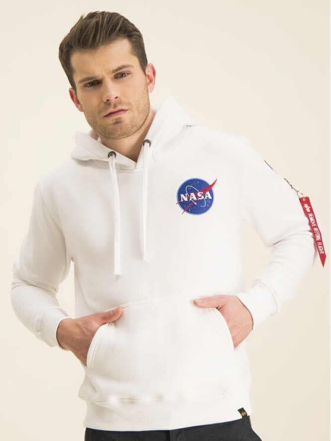 Alpha Industries Bluza Nasa 178317 Biały Regular Fit