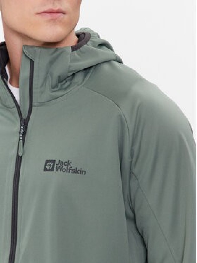 Jack Wolfskin Kurtka softshell Feldberg Hoody 1306922 Zielony Regular Fit