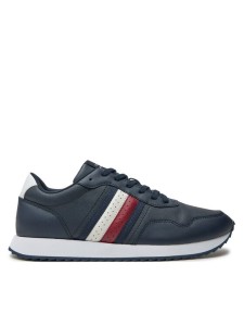 Tommy Hilfiger Sneakersy Runner Evo Lth Mix Ess FM0FM05121 Granatowy