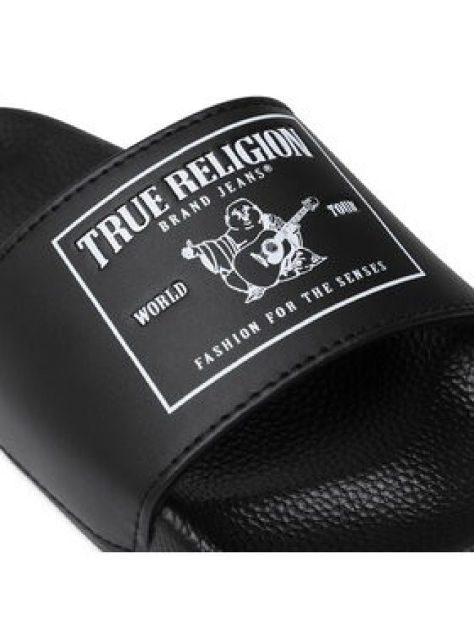 True Religion Klapki TRSLIDE027 Czarny