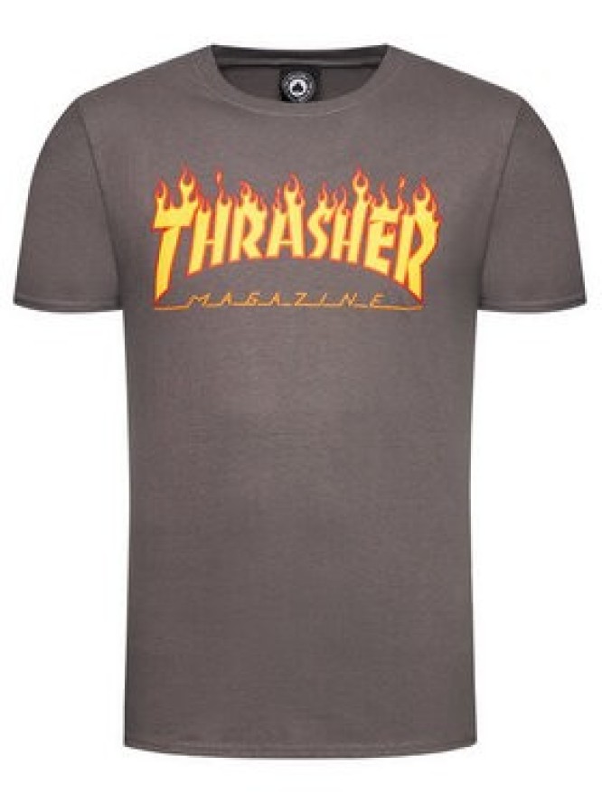 Thrasher T-Shirt Flame Szary Regular Fit