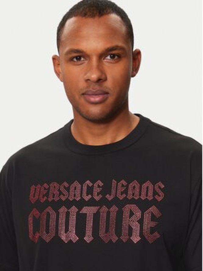 Versace Jeans Couture T-Shirt 77GAHL00 Czarny Regular Fit