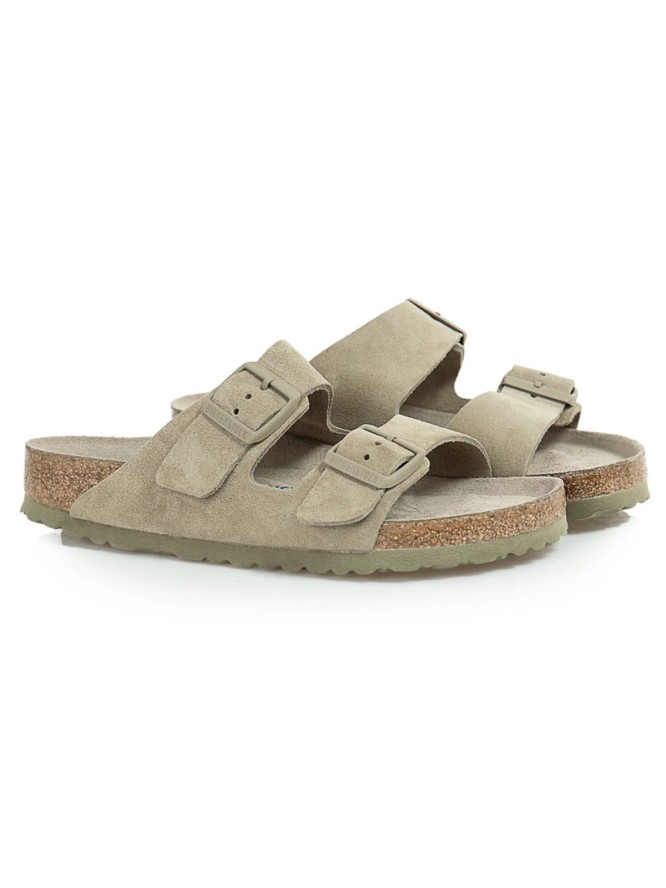 Klapki męskie BIRKENSTOCK ARIZONA SFB LEVE FADED KHAKI