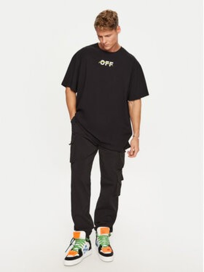 Off-White T-Shirt OMAA038F22JER0071001 Czarny Regular Fit