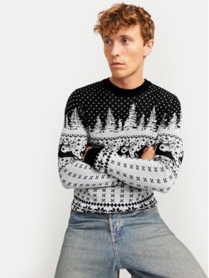 Jack&Jones Sweter Xmas Gabriel 12266118 Szary Regular Fit