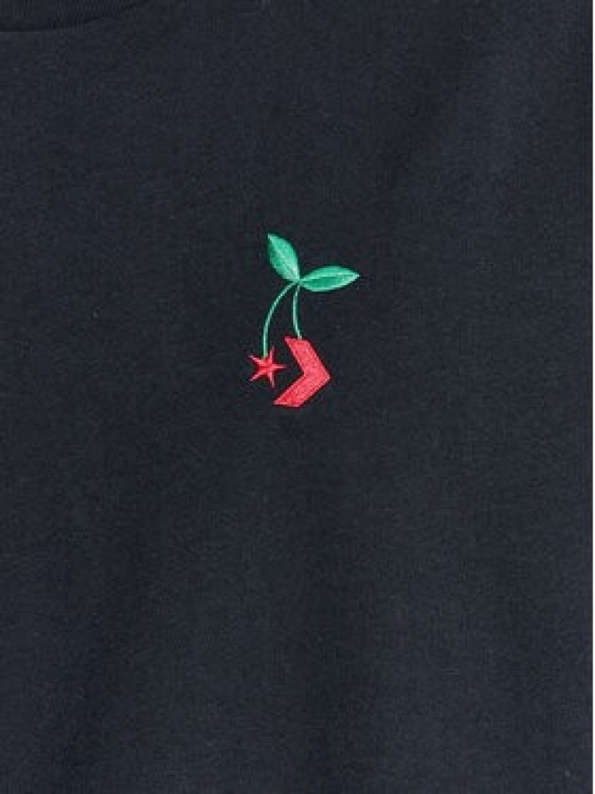 Converse T-Shirt Loose Fit Star Chevron Cherry Ss Tee 10025237-A01 Czarny Regular Fit