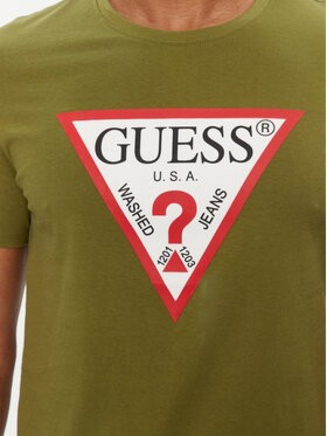 Guess T-Shirt Logo M2YI71 I3Z14 Zielony Slim Fit
