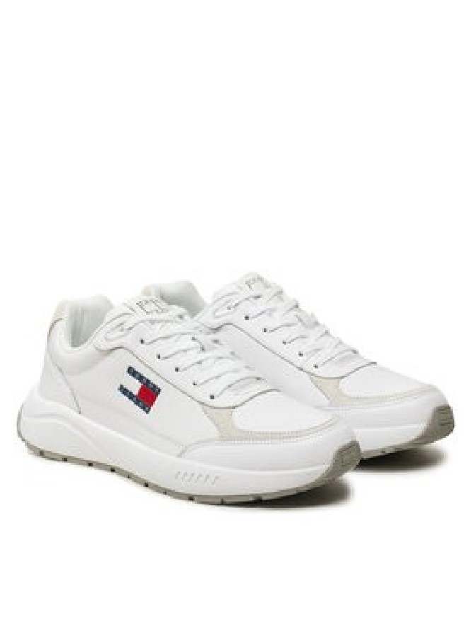 Tommy Jeans Sneakersy Tjm Runner Full Leather Ess EM0EM01445 Biały