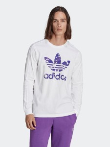adidas Koszulka w kolorze biało-fioletowym rozmiar: L