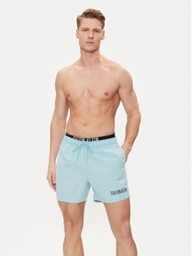 Calvin Klein Swimwear Szorty kąpielowe KM0KM00992 Niebieski Regular Fit