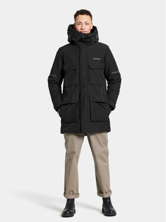 Didriksons Kurtka zimowa Drew Usx Parka 7 504853 Czarny Standard Fit