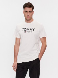 Tommy Jeans T-Shirt Essential DM0DM18264 Biały Slim Fit