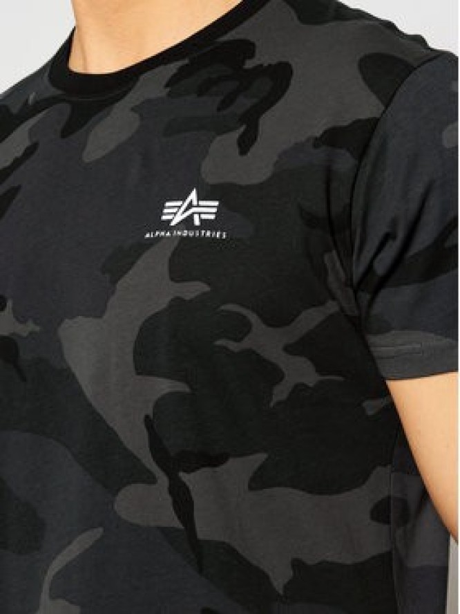 Alpha Industries T-Shirt Basic T Small Logo Camo 188505C Szary Regular Fit