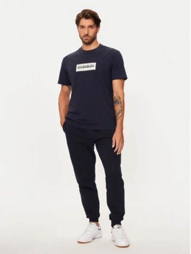 Napapijri T-Shirt S-box Logo NP0A4I3L Granatowy Regular Fit