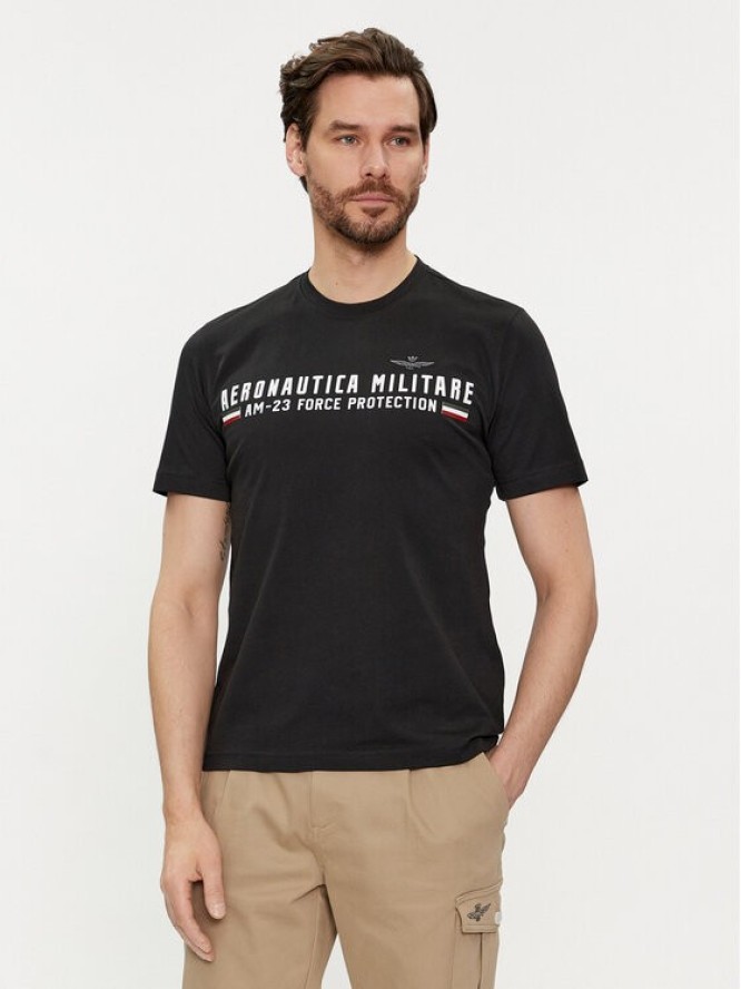 Aeronautica Militare T-Shirt 241TS1942J538 Czarny Regular Fit