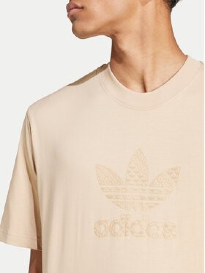 adidas T-Shirt Mono IX6747 Beżowy Regular Fit