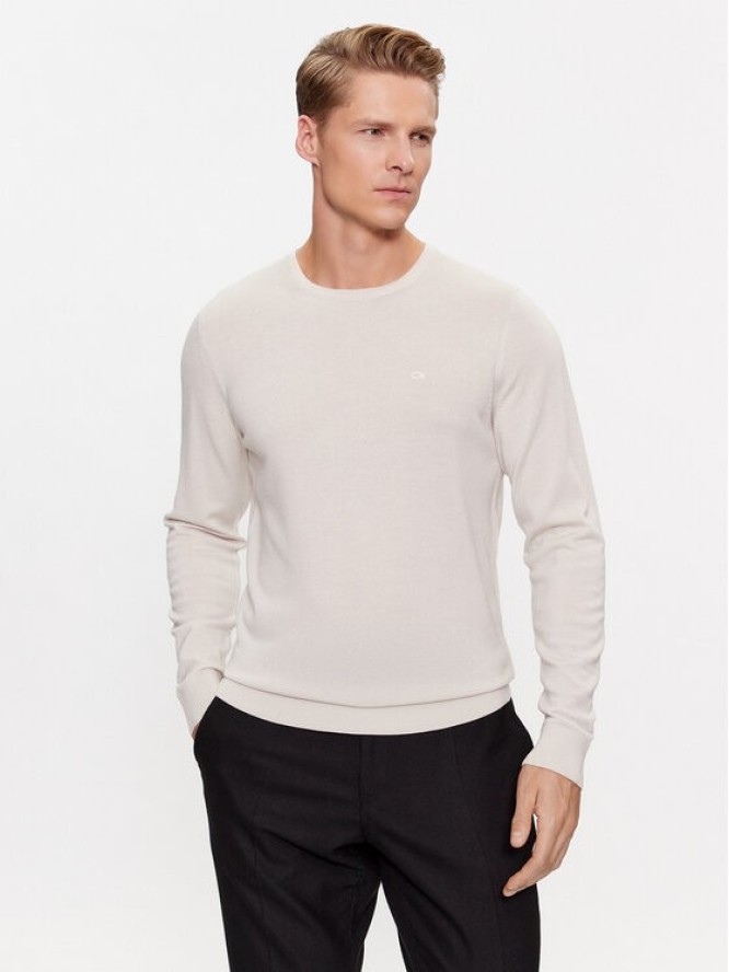 Calvin Klein Sweter K10K109474 Beżowy Regular Fit