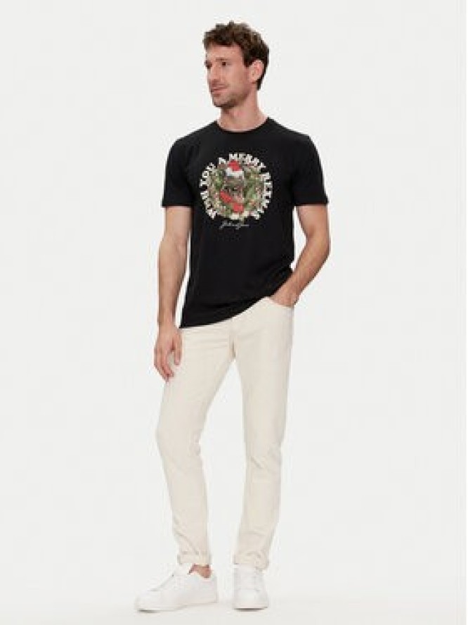 Jack&Jones T-Shirt Christmas 12221440 Czarny Regular Fit