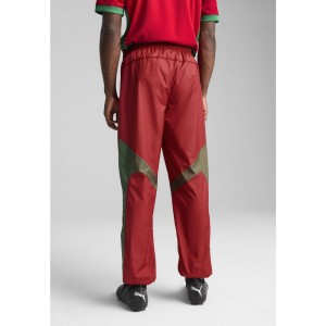 Męskie tkane spodnie przedmeczowe Maroko PUMA Intense Red Archive Green