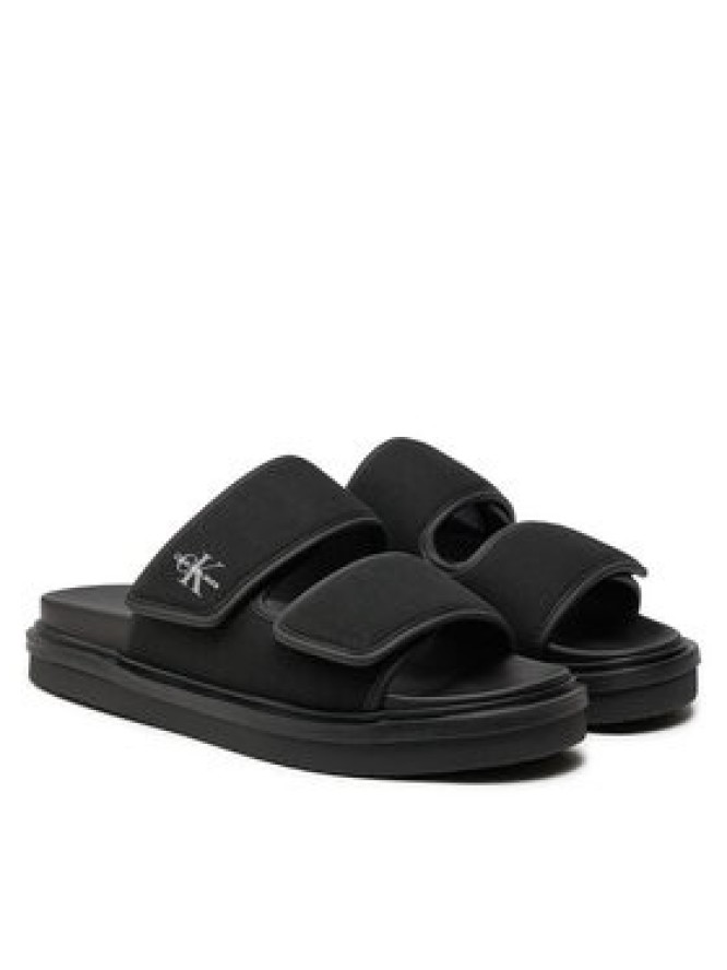 Calvin Klein Jeans Klapki Double Bar Sandal Mtl YM0YM01020 Czarny