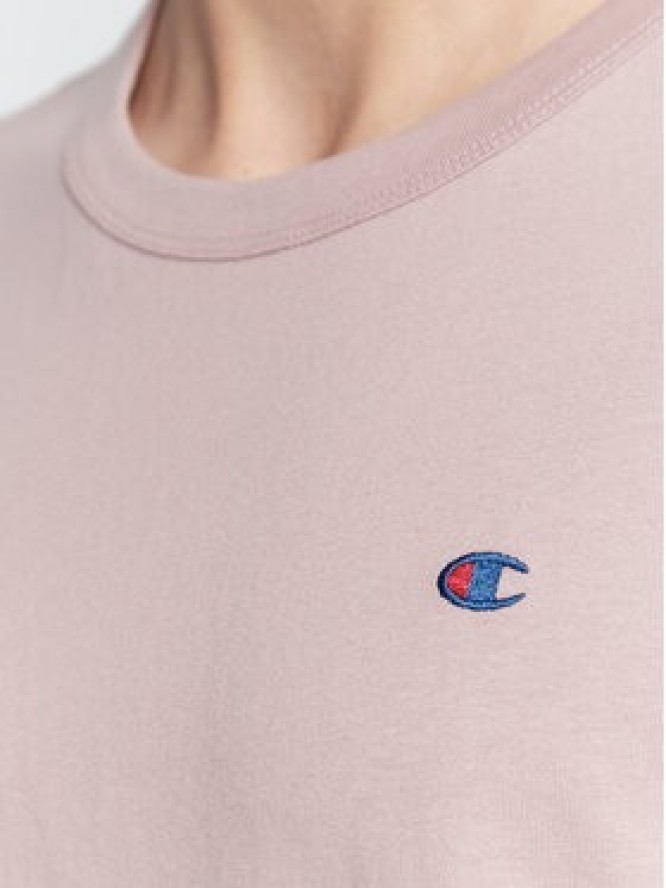 Champion T-Shirt Basic C Logo 216545 Różowy Custom Fit