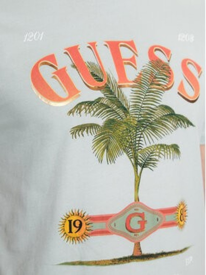 Guess T-Shirt M3YI61 K9RM1 Zielony Slim Fit