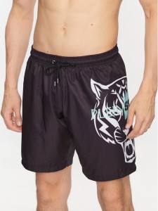 Plein Sport Szorty kąpielowe Tiger SACC MMX0049 SXV005N Czarny Regular Fit