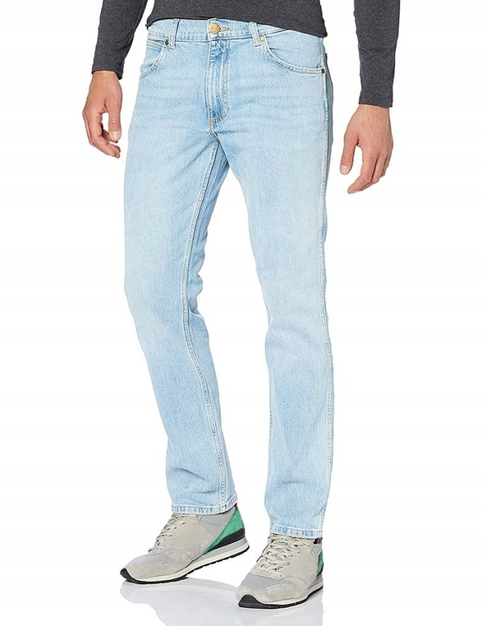 WRANGLER GREENSBORO MĘSKIE SPODNIE JEANSOWE JEANSY MORNING LIGHT W15QBG76N