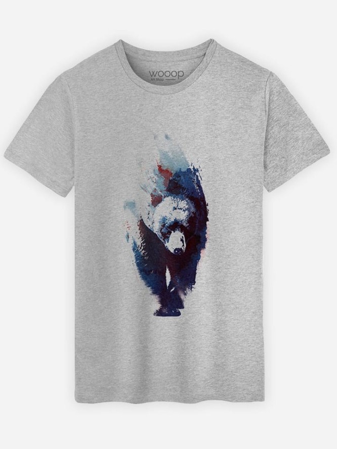 WOOOP Koszulka "Blue Bear" w kolorze szarym rozmiar: L