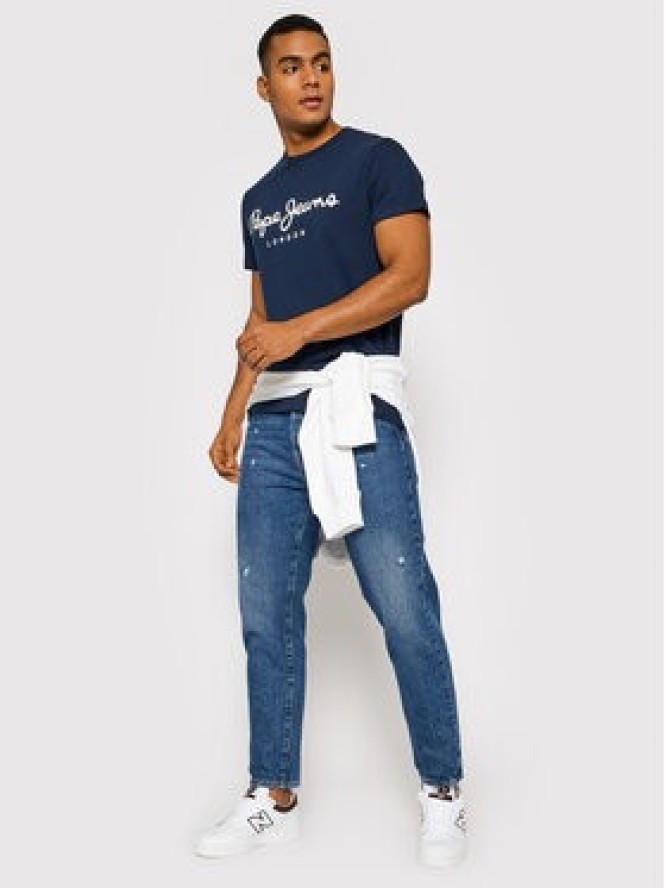 Pepe Jeans T-Shirt Original PM508210 Granatowy Slim Fit