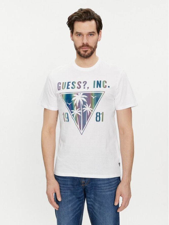 Guess T-Shirt M4GI47 K9RM1 Biały Slim Fit