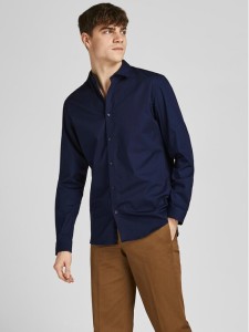 Jack&Jones Koszula 12201905 Granatowy Slim Fit